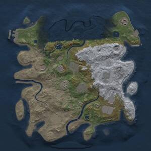 Thumbnail Rust Map: Procedural Map, Size: 3500, Seed: 424242, 14 Monuments