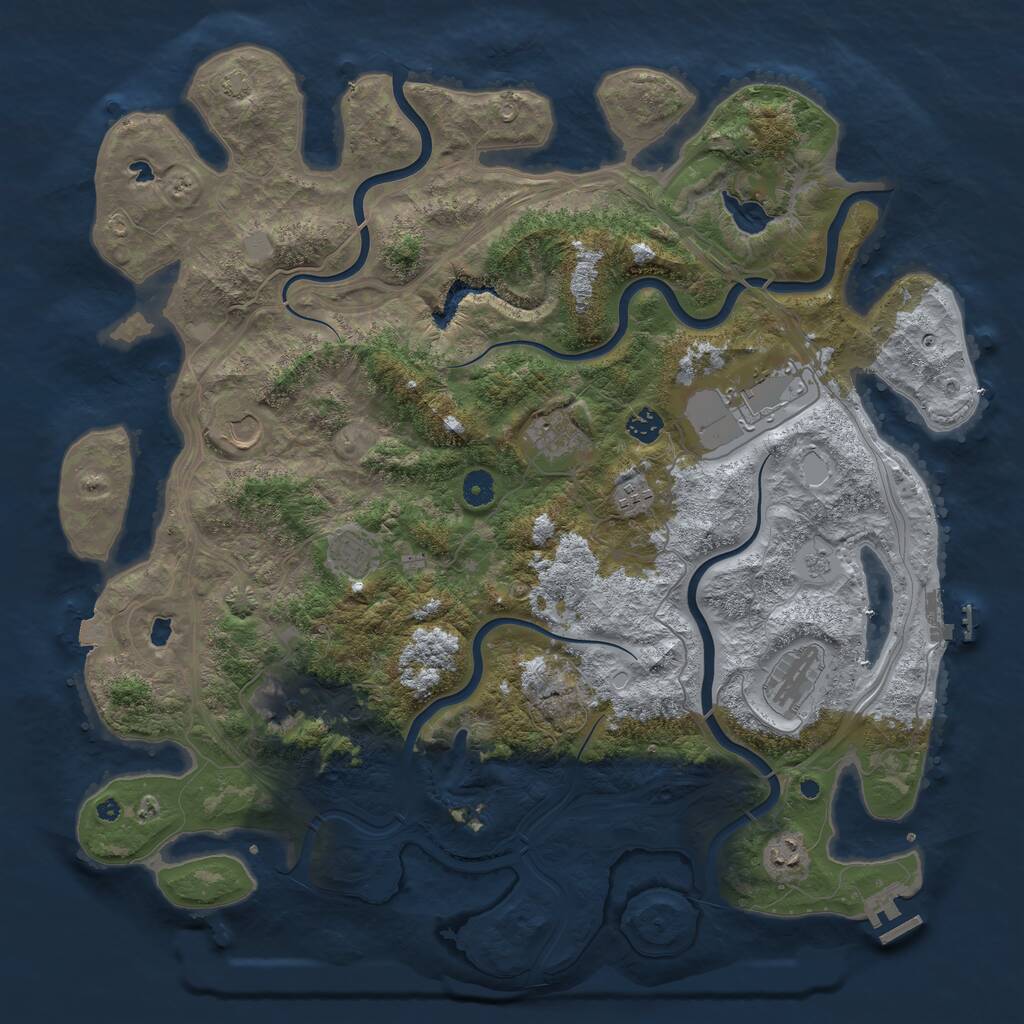 Rust Map: Procedural Map, Size: 4500, Seed: 8315, 15 Monuments