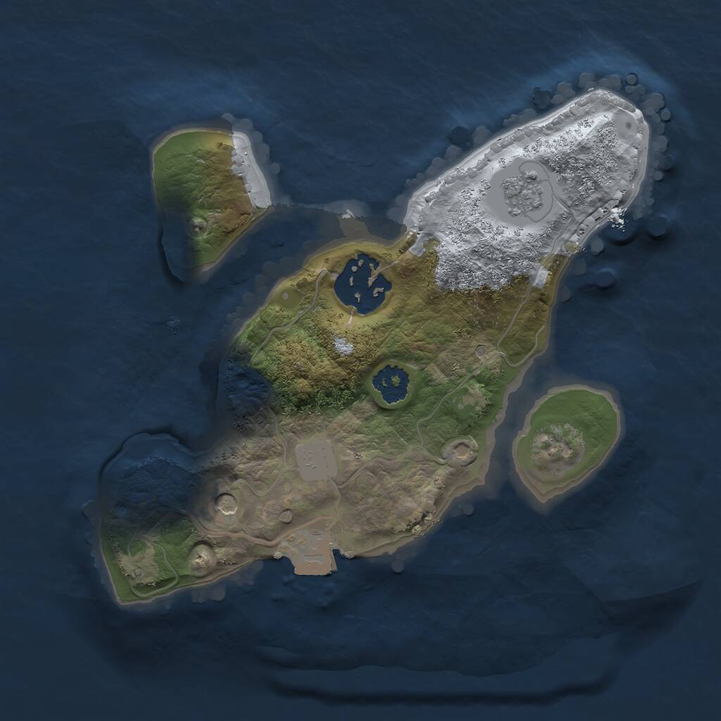 Rust Map: Procedural Map, Size: 2000, Seed: 1575594196, 4 Monuments