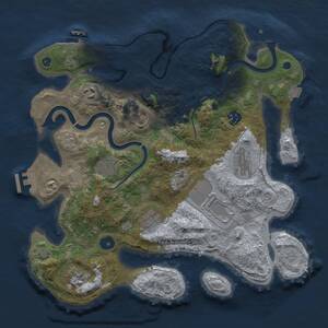 Thumbnail Rust Map: Procedural Map, Size: 3500, Seed: 141235971, 15 Monuments