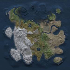 Thumbnail Rust Map: Procedural Map, Size: 3000, Seed: 2083944592, 11 Monuments