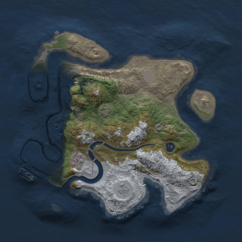 Rust Map: Procedural Map, Size: 2500, Seed: 529651966, 6 Monuments