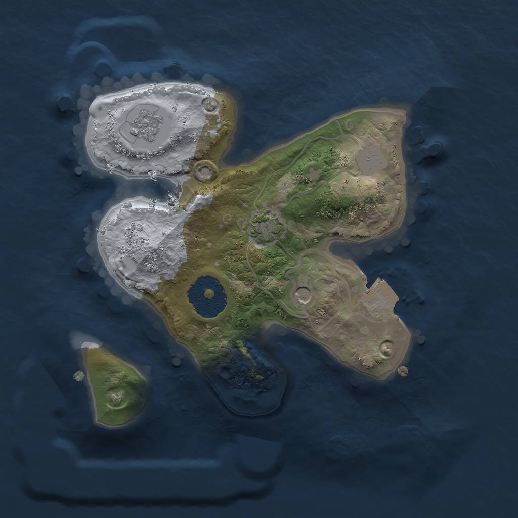 Rust Map: Procedural Map, Size: 2000, Seed: 1645768, 4 Monuments