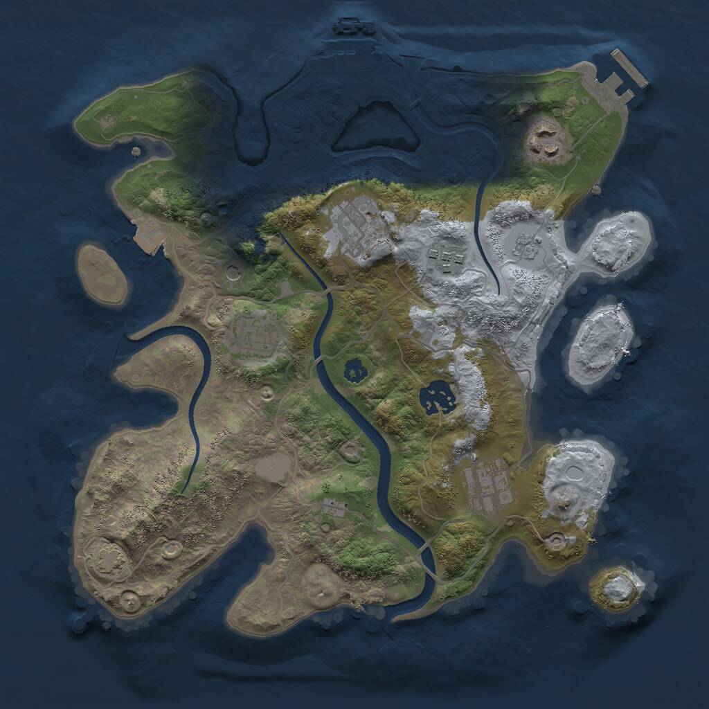Rust Map: Procedural Map, Size: 3000, Seed: 536755254, 12 Monuments