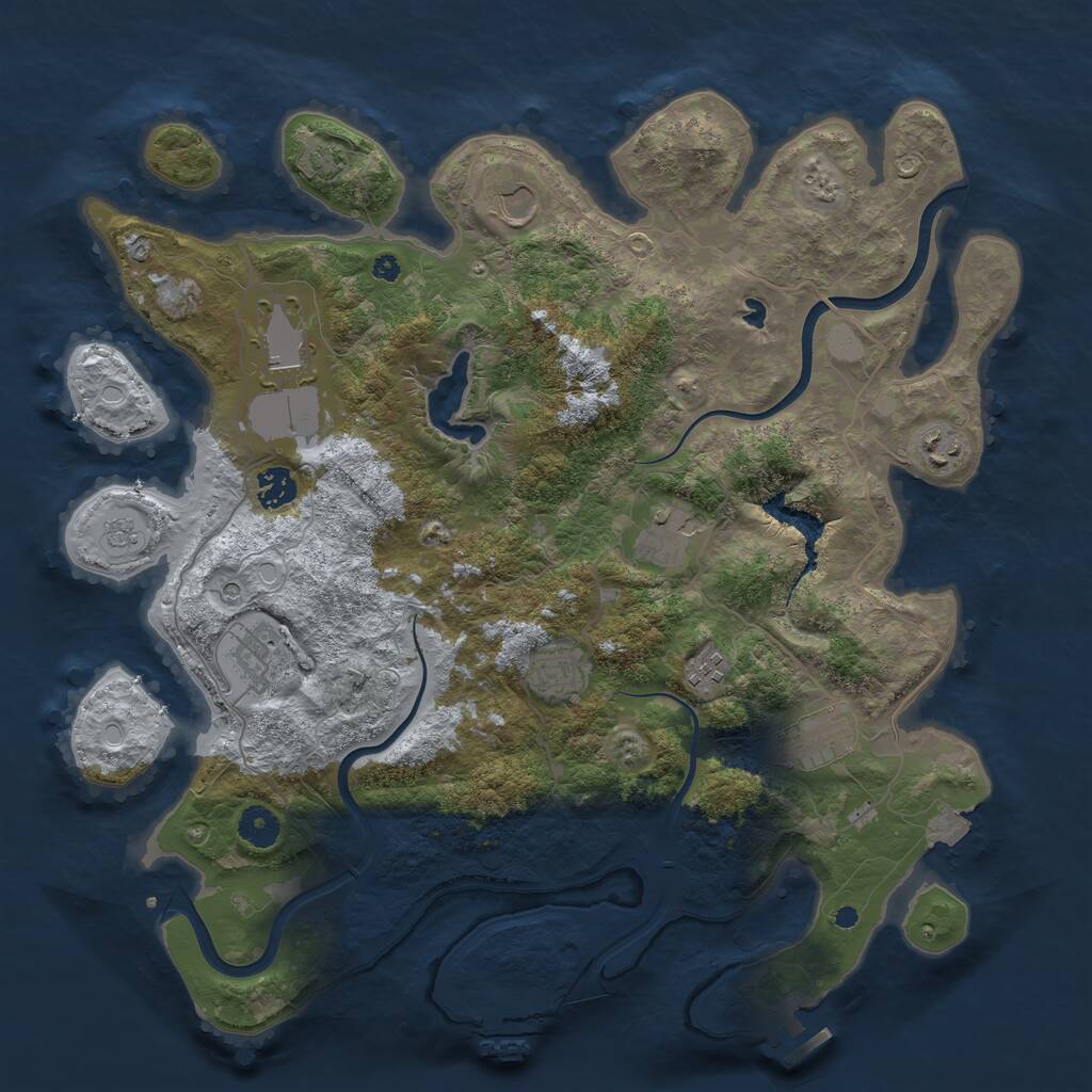Rust Map: Procedural Map, Size: 4000, Seed: 2143105248, 15 Monuments