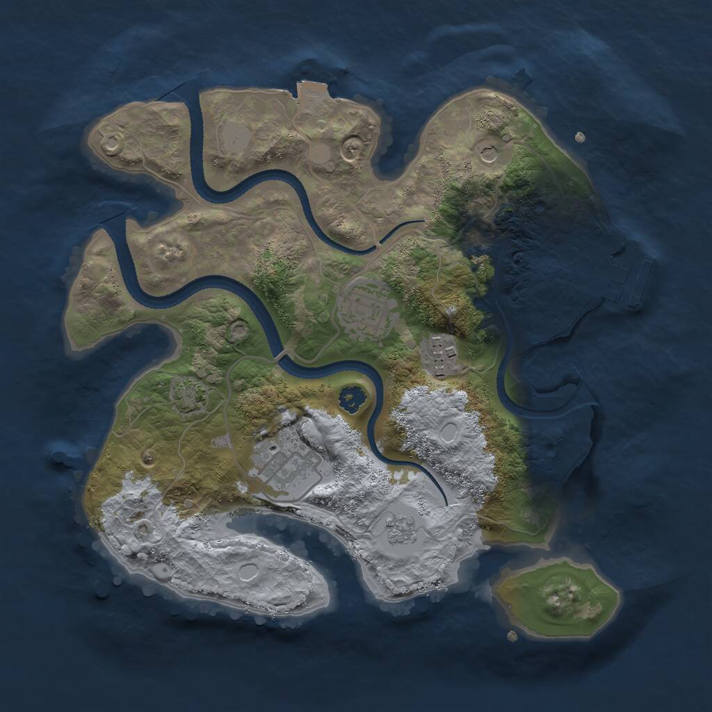 Rust Map: Procedural Map, Size: 2700, Seed: 1756296102, 8 Monuments