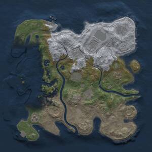 Thumbnail Rust Map: Procedural Map, Size: 3500, Seed: 1537997350, 16 Monuments