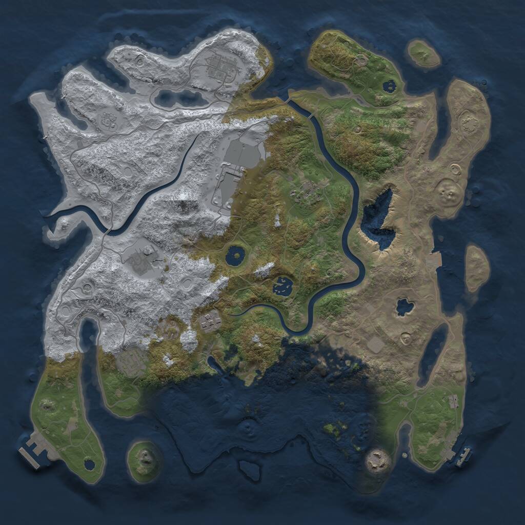 Rust Map: Procedural Map, Size: 4000, Seed: 277973555, 15 Monuments