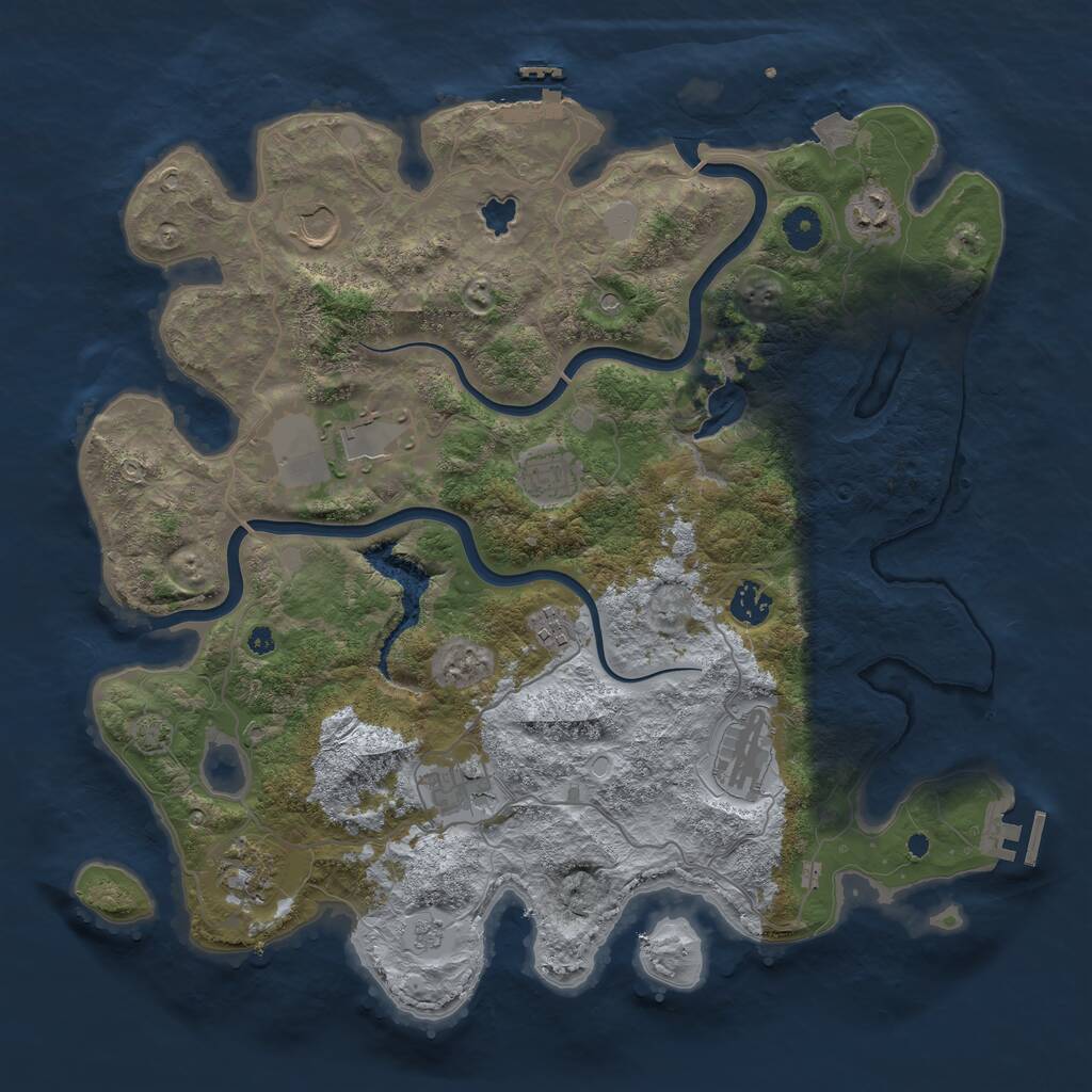 Rust Map: Procedural Map, Size: 4000, Seed: 1360148964, 15 Monuments