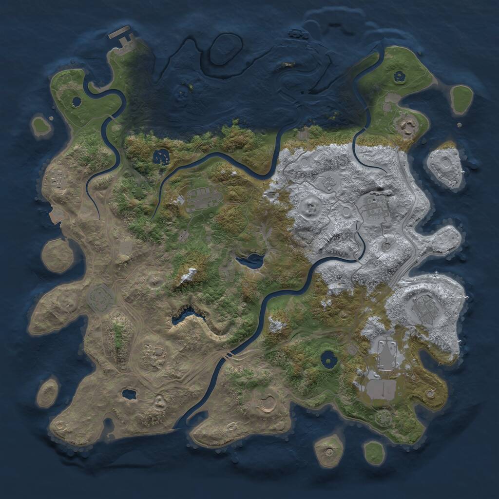 Rust Map: Procedural Map, Size: 4400, Seed: 240420245, 16 Monuments