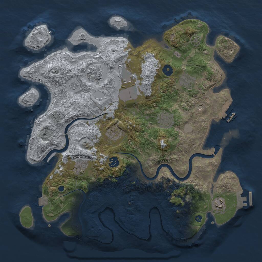 Rust Map: Procedural Map, Size: 3700, Seed: 1667439241, 15 Monuments