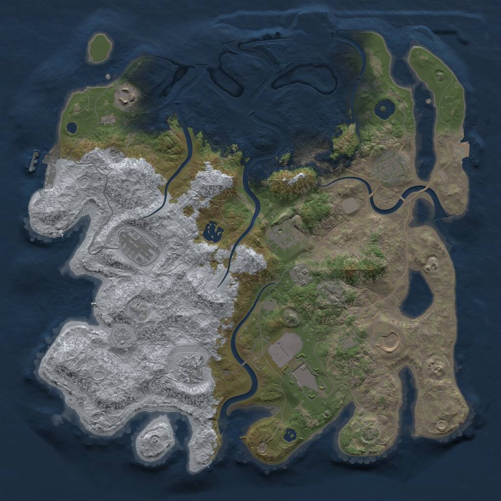 Rust Map: Procedural Map, Size: 3800, Seed: 336064348, 15 Monuments