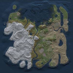 Thumbnail Rust Map: Procedural Map, Size: 3800, Seed: 336064348, 15 Monuments