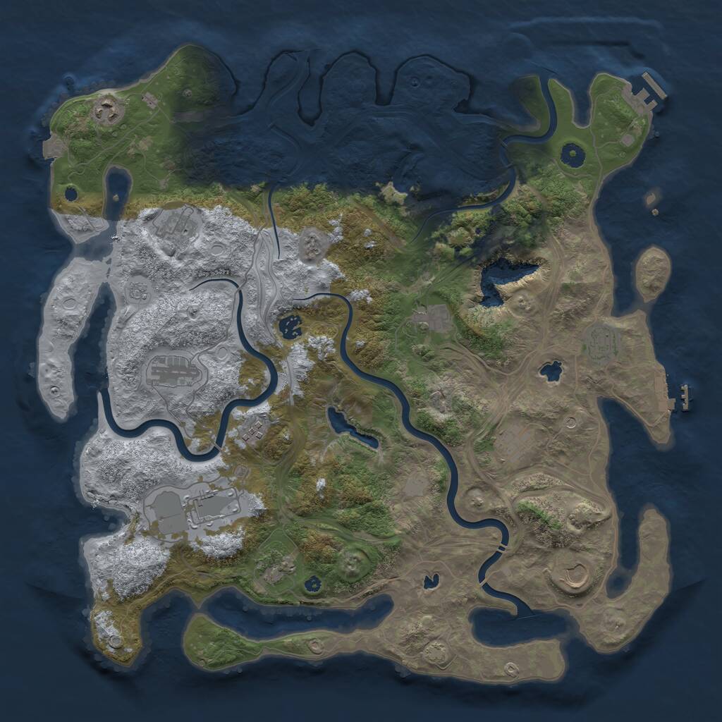 Rust Map: Procedural Map, Size: 4500, Seed: 897954530, 17 Monuments