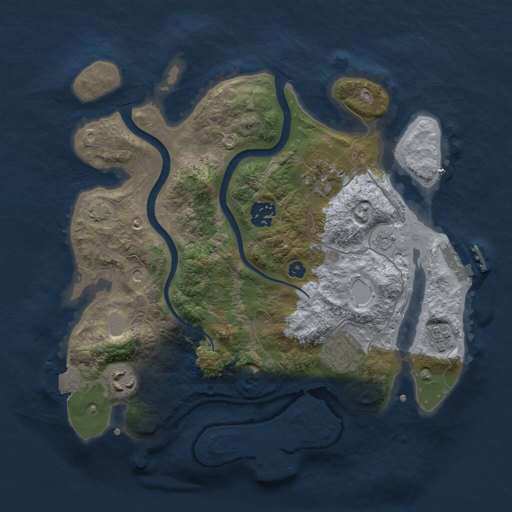 Rust Map: Procedural Map, Size: 3000, Seed: 967990420, 11 Monuments