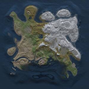 Thumbnail Rust Map: Procedural Map, Size: 3000, Seed: 50052, 11 Monuments