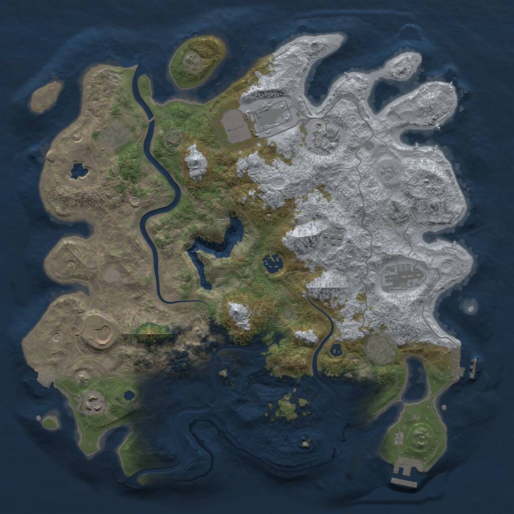Rust Map: Procedural Map, Size: 4000, Seed: 1610651976, 15 Monuments