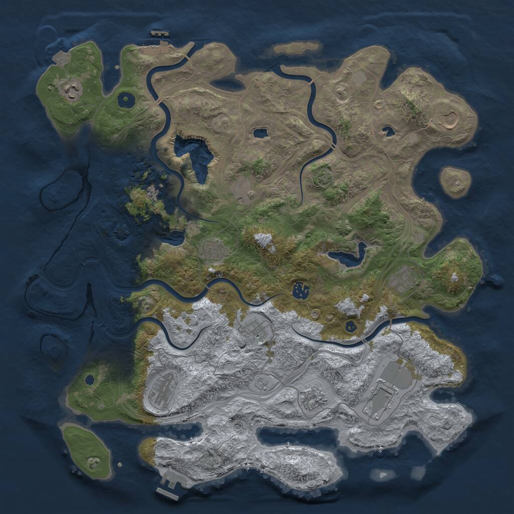 Rust Map: Procedural Map, Size: 4500, Seed: 20523, 17 Monuments