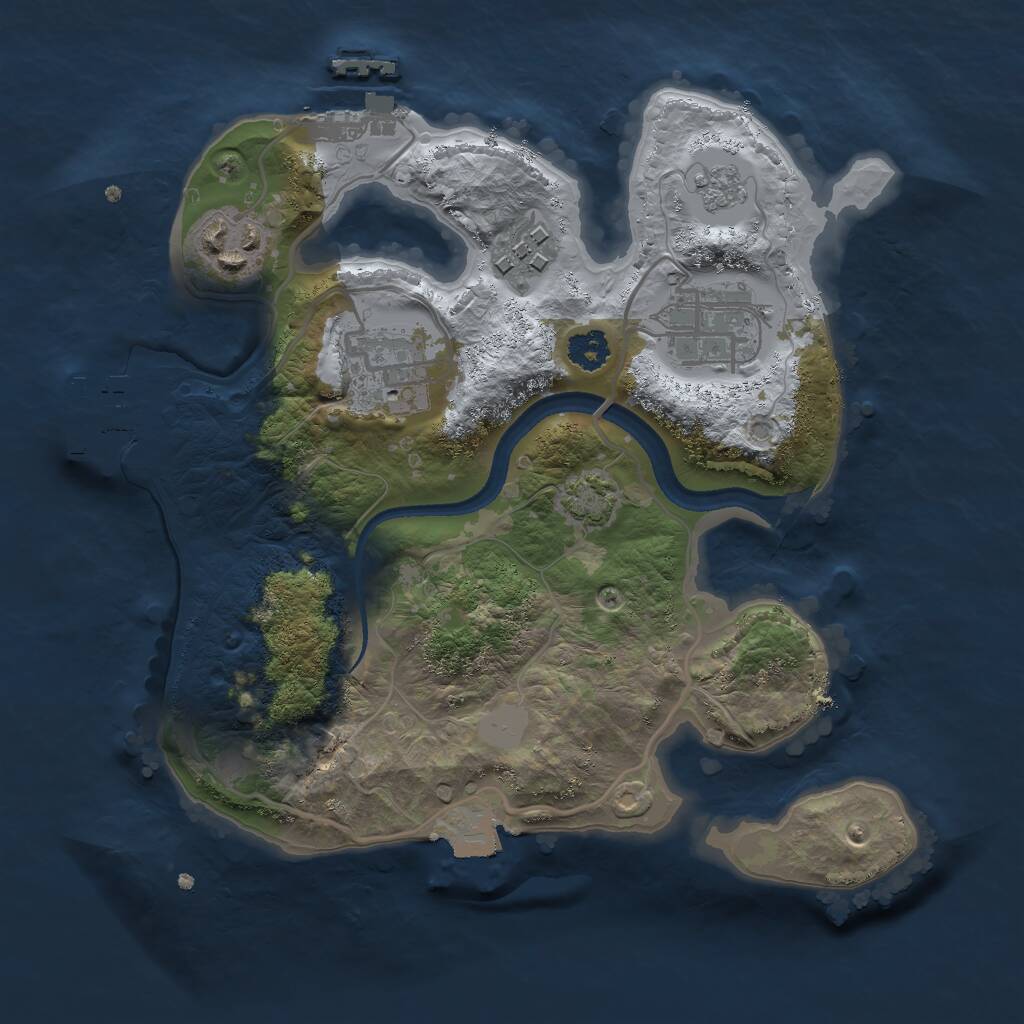 Rust Map: Procedural Map, Size: 2500, Seed: 1978978567, 9 Monuments