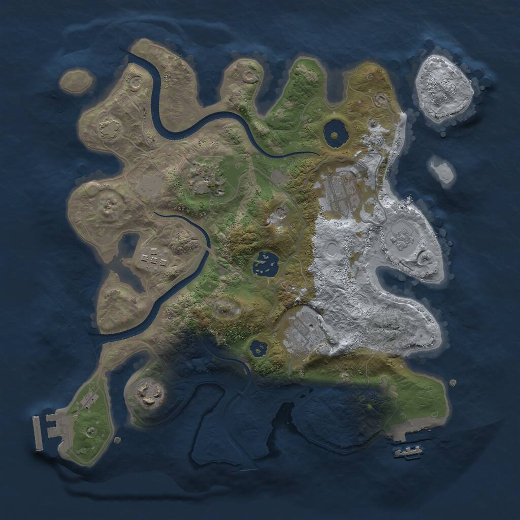 Rust Map: Procedural Map, Size: 3000, Seed: 256475686, 12 Monuments