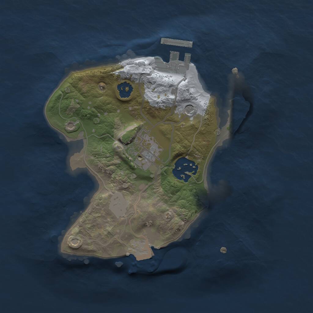 Rust Map: Procedural Map, Size: 2000, Seed: 2097808898, 5 Monuments