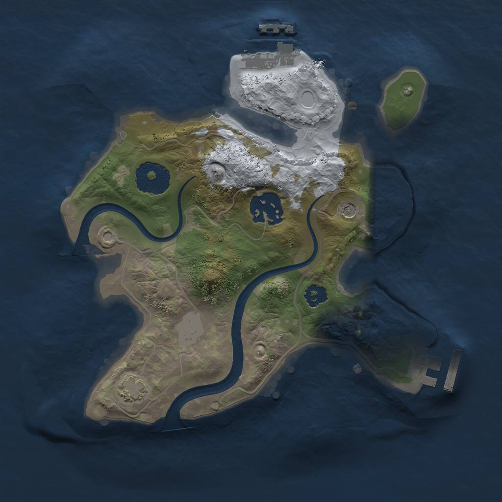 Rust Map: Procedural Map, Size: 2250, Seed: 2097808898, 6 Monuments