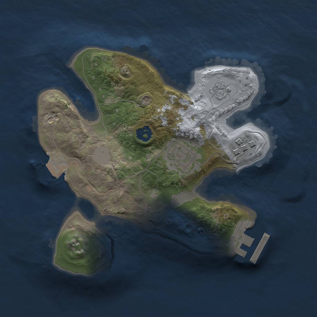 Rust Map: Procedural Map, Size: 2000, Seed: 395784847, 5 Monuments