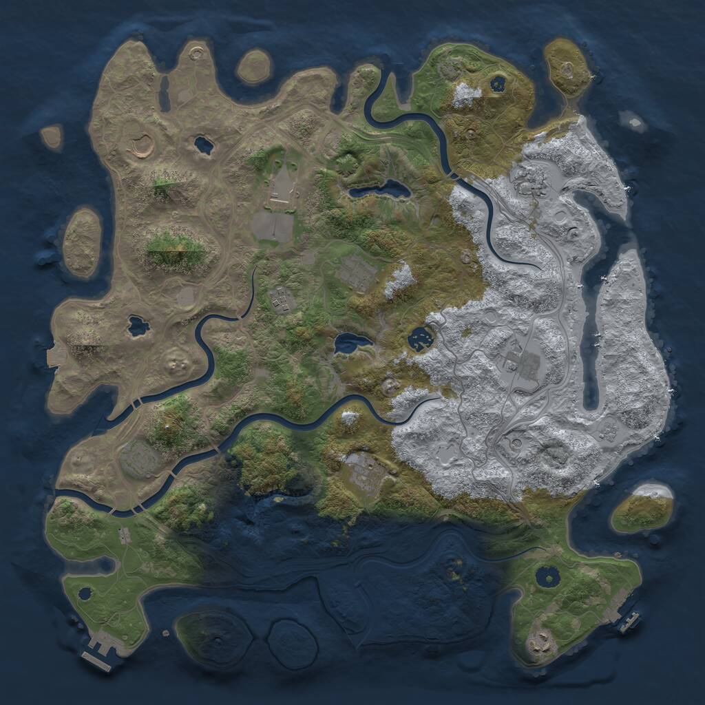 Rust Map: Procedural Map, Size: 4500, Seed: 26444, 16 Monuments
