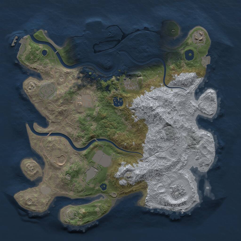 Rust Map: Procedural Map, Size: 3500, Seed: 111409155, 15 Monuments