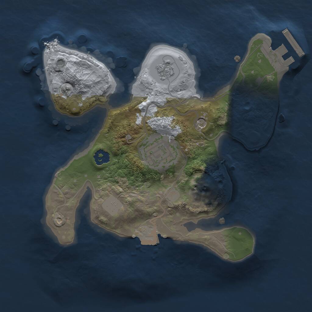 Rust Map: Procedural Map, Size: 2000, Seed: 416781077, 5 Monuments