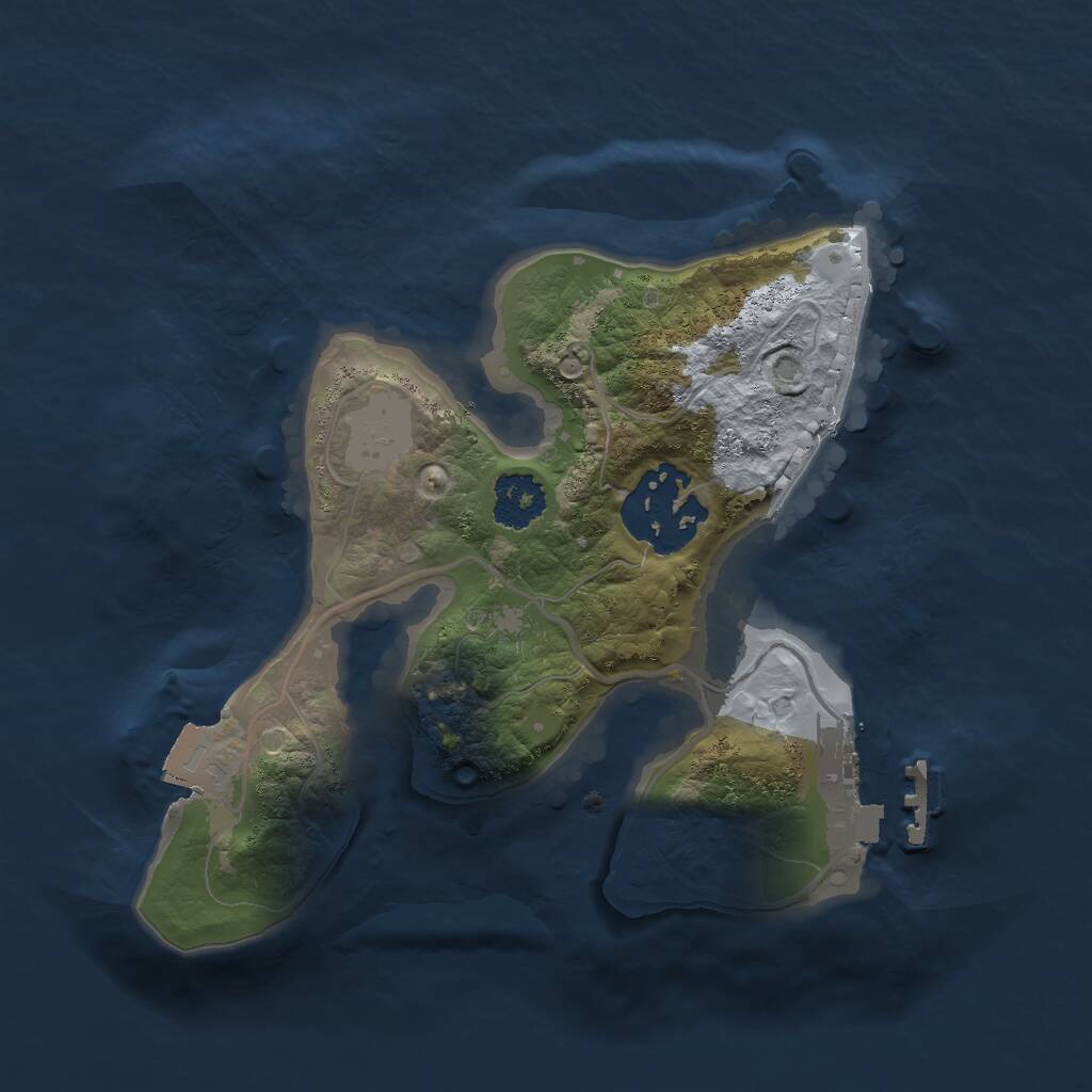 Rust Map: Procedural Map, Size: 2000, Seed: 256475686, 3 Monuments