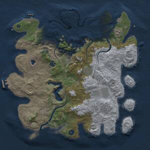 Thumbnail Rust Map: Procedural Map, Size: 4000, Seed: 588629841, 14 Monuments