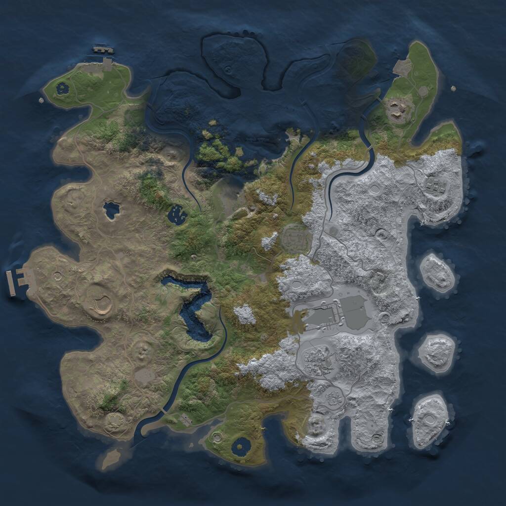 Rust Map: Procedural Map, Size: 4000, Seed: 588629841, 14 Monuments