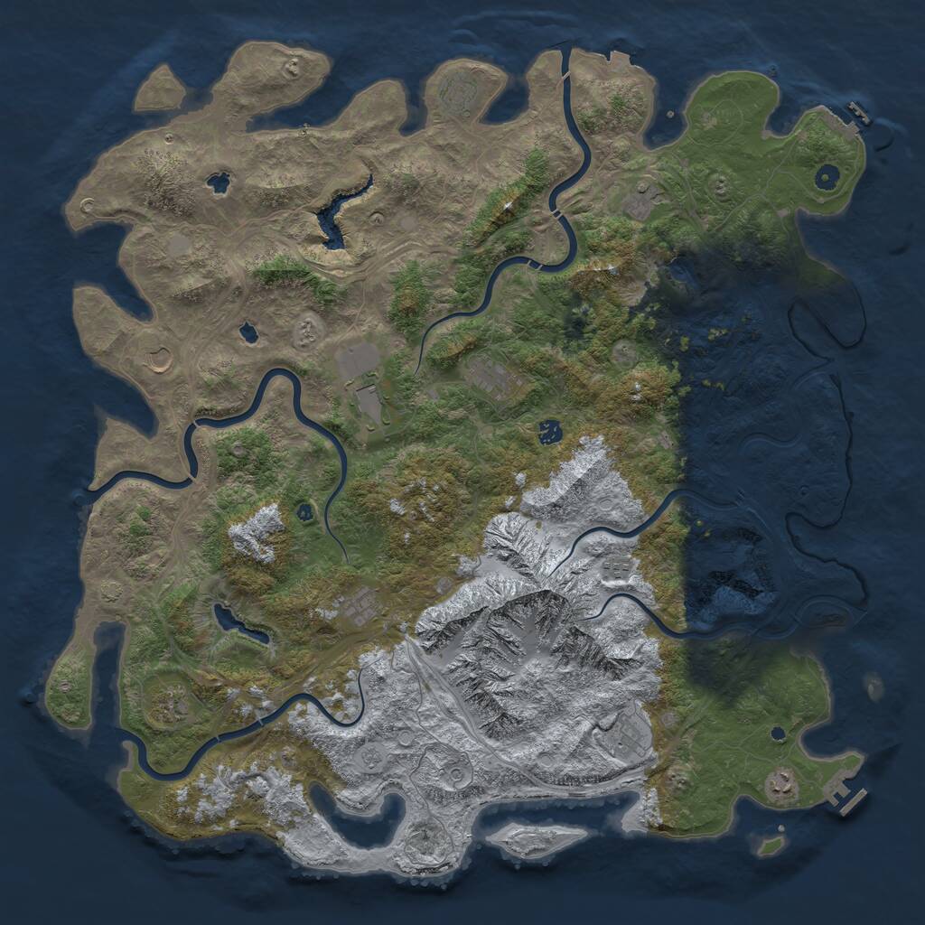 Rust Map: Procedural Map, Size: 5500, Seed: 456430, 17 Monuments