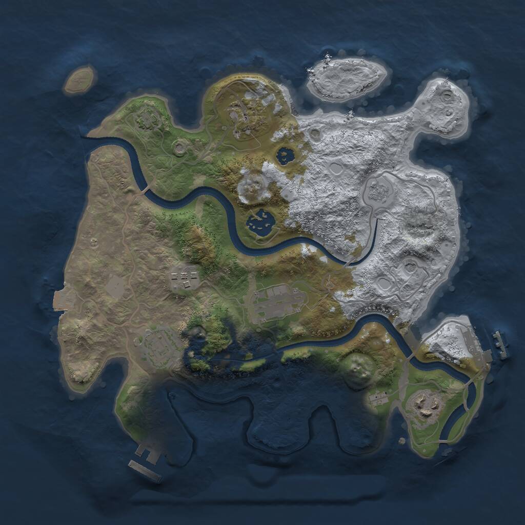 Rust Map: Procedural Map, Size: 3000, Seed: 112495264, 12 Monuments