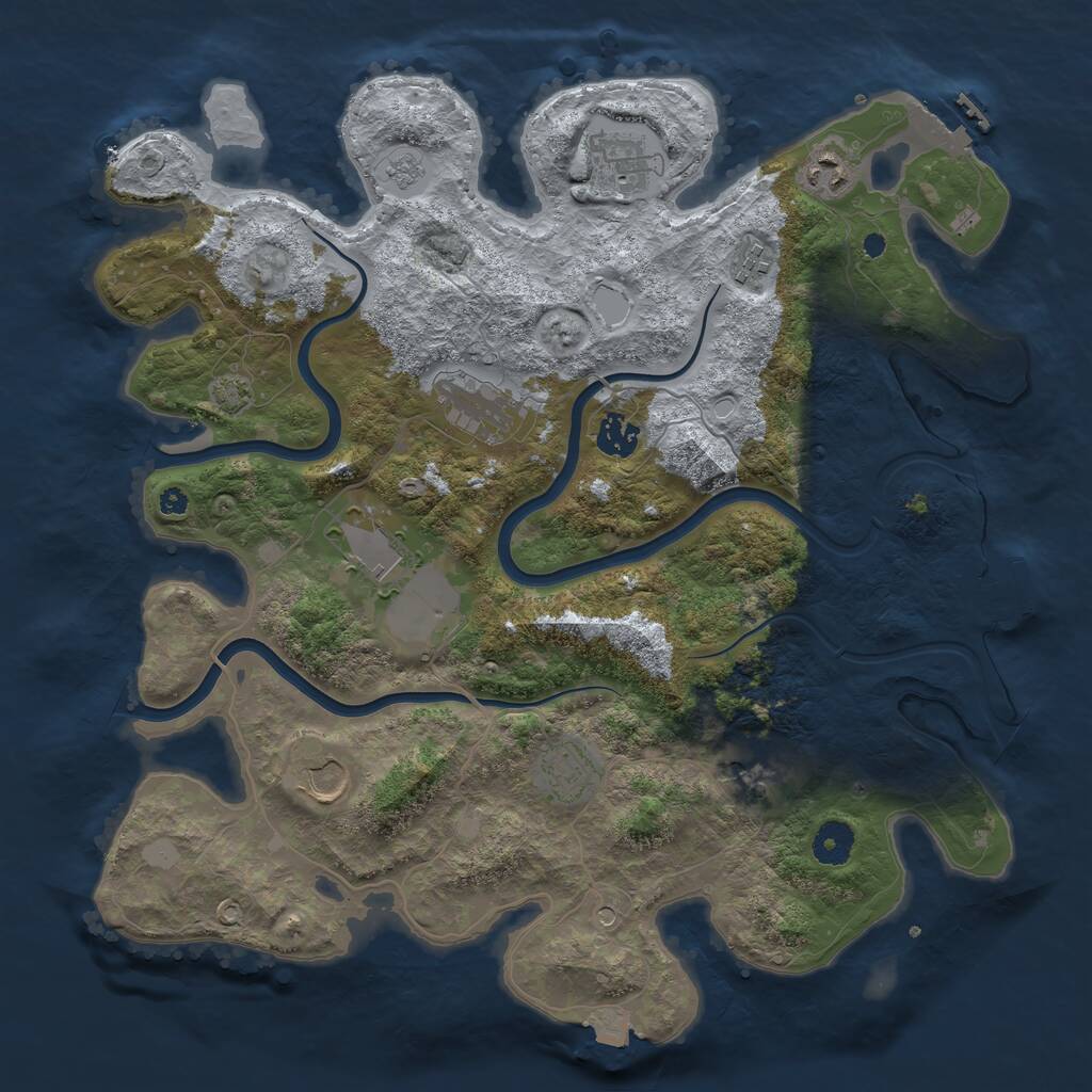 Rust Map: Procedural Map, Size: 3850, Seed: 731656784, 15 Monuments