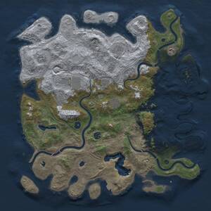 Thumbnail Rust Map: Procedural Map, Size: 4500, Seed: 677414964, 14 Monuments