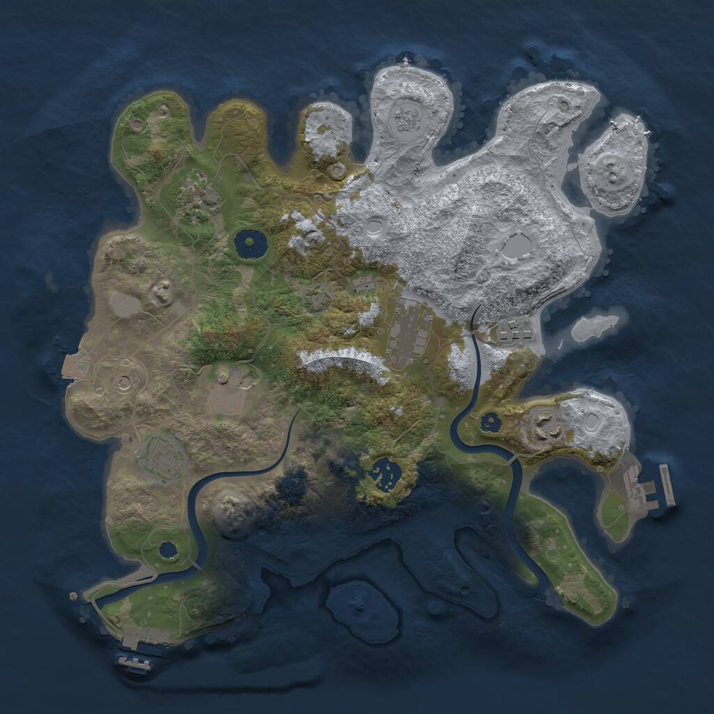Rust Map: Procedural Map, Size: 3400, Seed: 5000, 13 Monuments