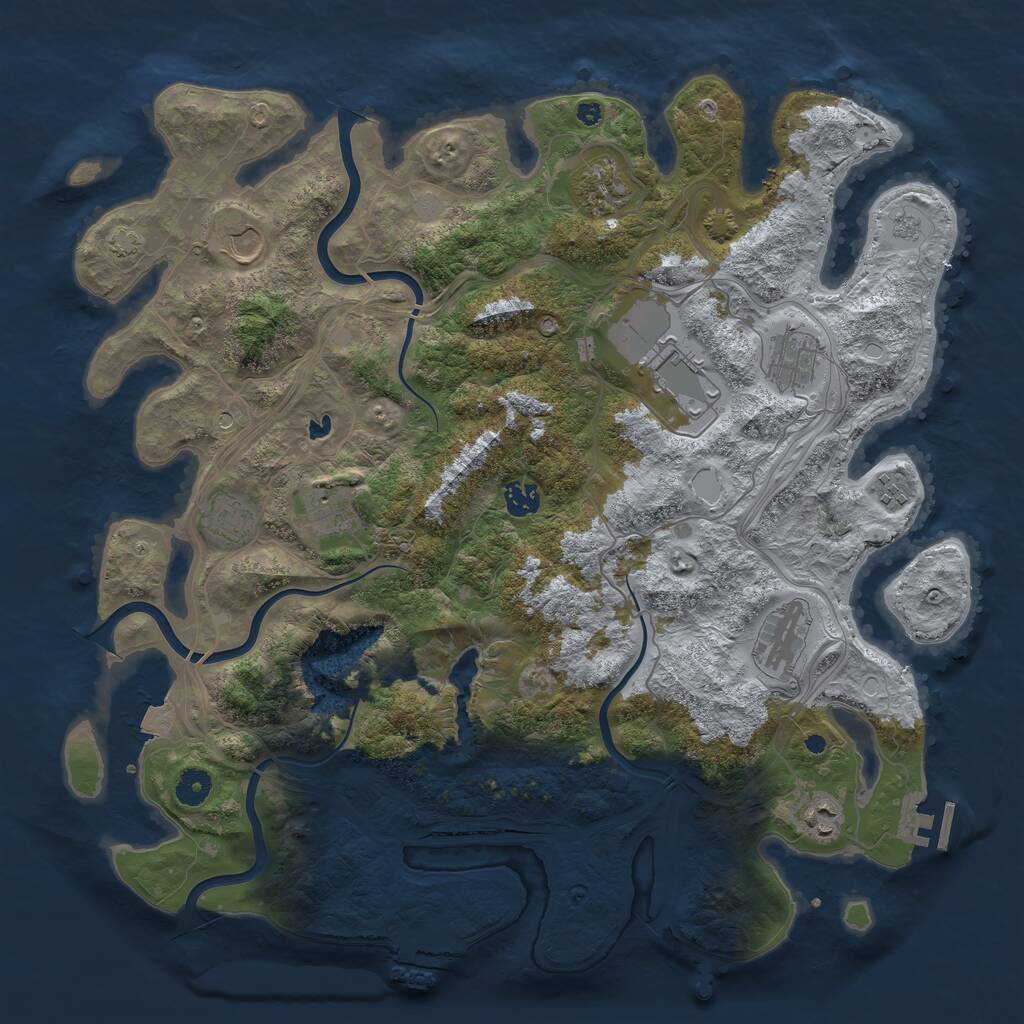 Rust Map: Procedural Map, Size: 4250, Seed: 89397472, 16 Monuments