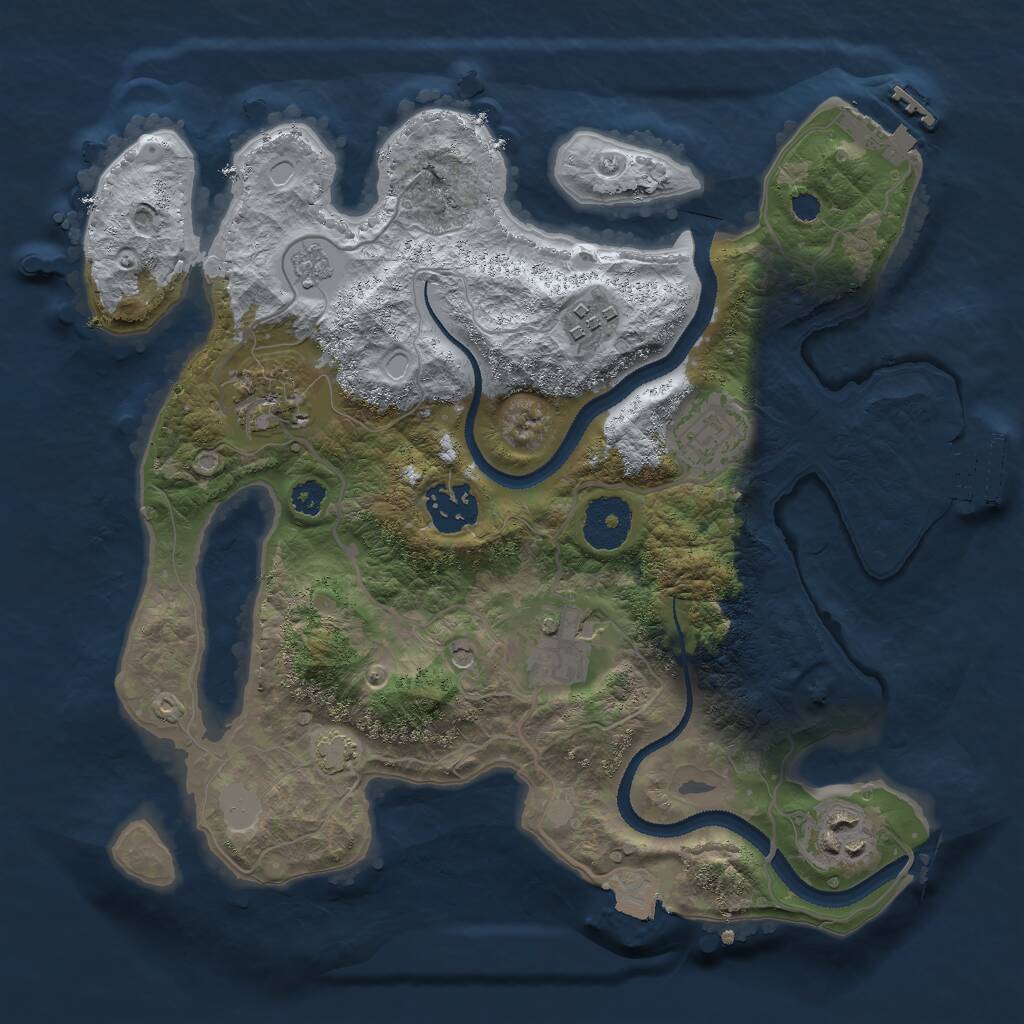 Rust Map: Procedural Map, Size: 3000, Seed: 563282, 12 Monuments