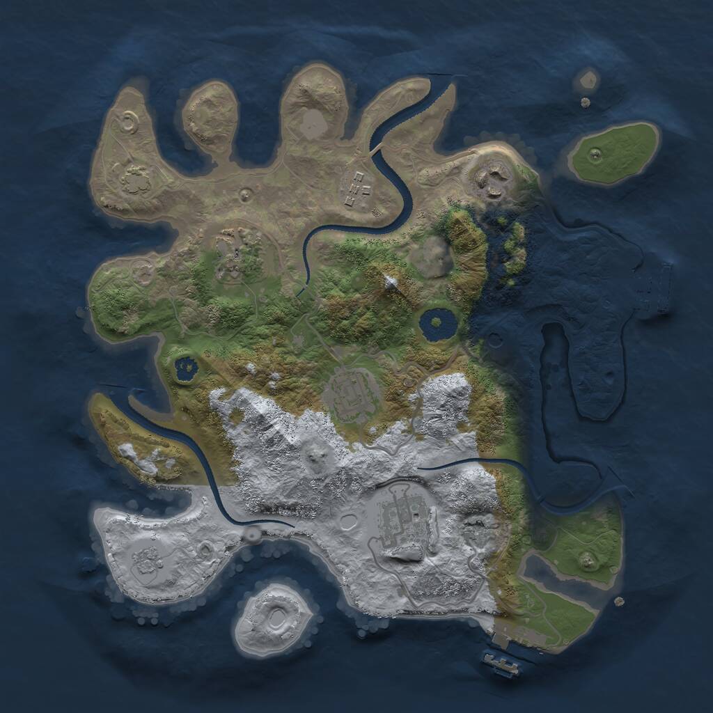 Rust Map: Procedural Map, Size: 3000, Seed: 777777777, 11 Monuments