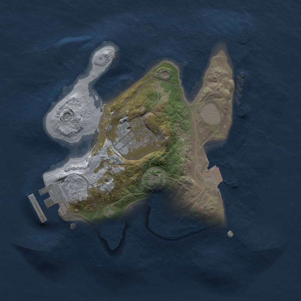 Rust Map: Procedural Map, Size: 2000, Seed: 482002456, 4 Monuments