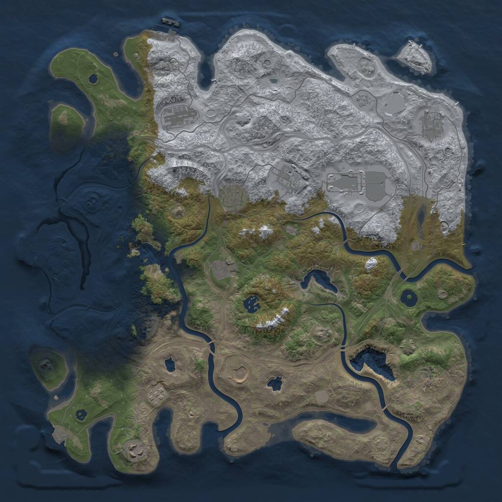 Rust Map: Procedural Map, Size: 4500, Seed: 9695876, 17 Monuments
