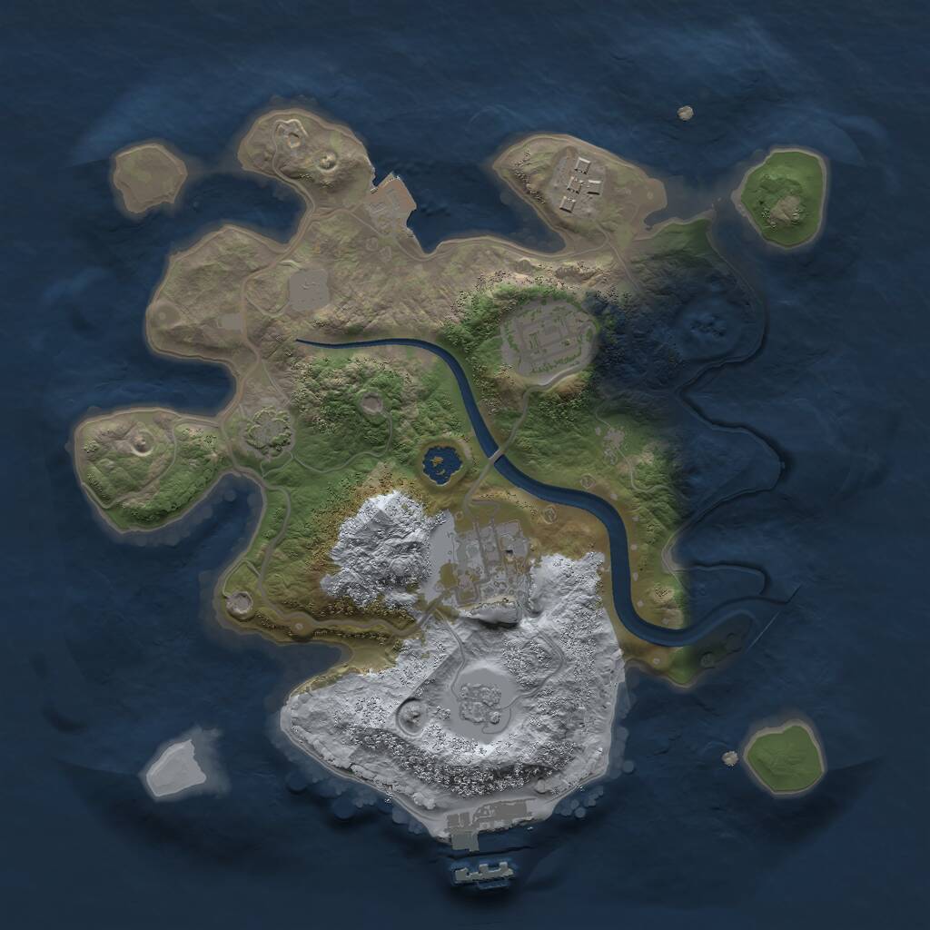 Rust Map: Procedural Map, Size: 2500, Seed: 1451459240, 7 Monuments