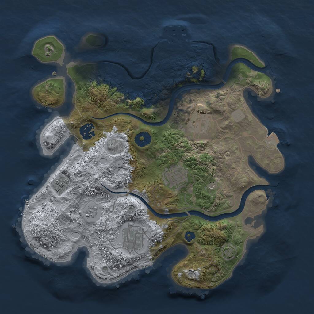 Rust Map: Procedural Map, Size: 3000, Seed: 1115, 10 Monuments