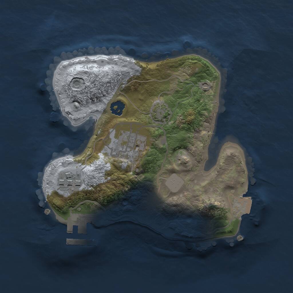 Rust Map: Procedural Map, Size: 2000, Seed: 1766913280, 5 Monuments