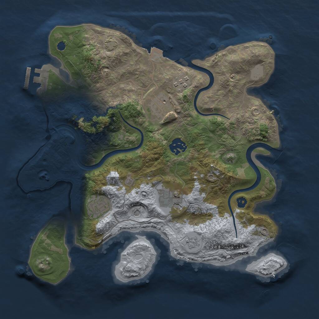 Rust Map: Procedural Map, Size: 3000, Seed: 1114506579, 10 Monuments