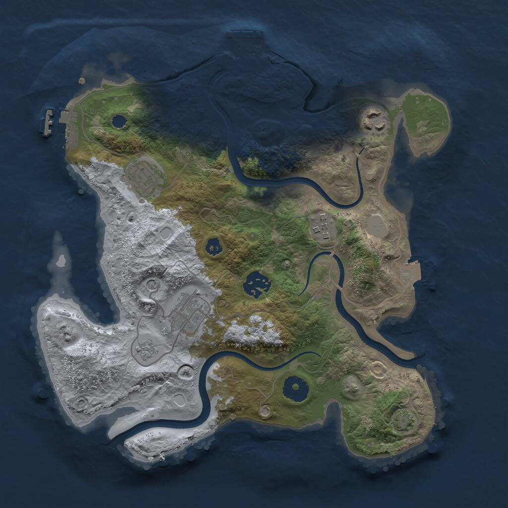 Rust Map: Procedural Map, Size: 3000, Seed: 208703421, 11 Monuments