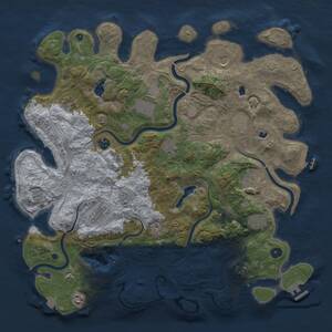 Thumbnail Rust Map: Procedural Map, Size: 4500, Seed: 77970028, 17 Monuments