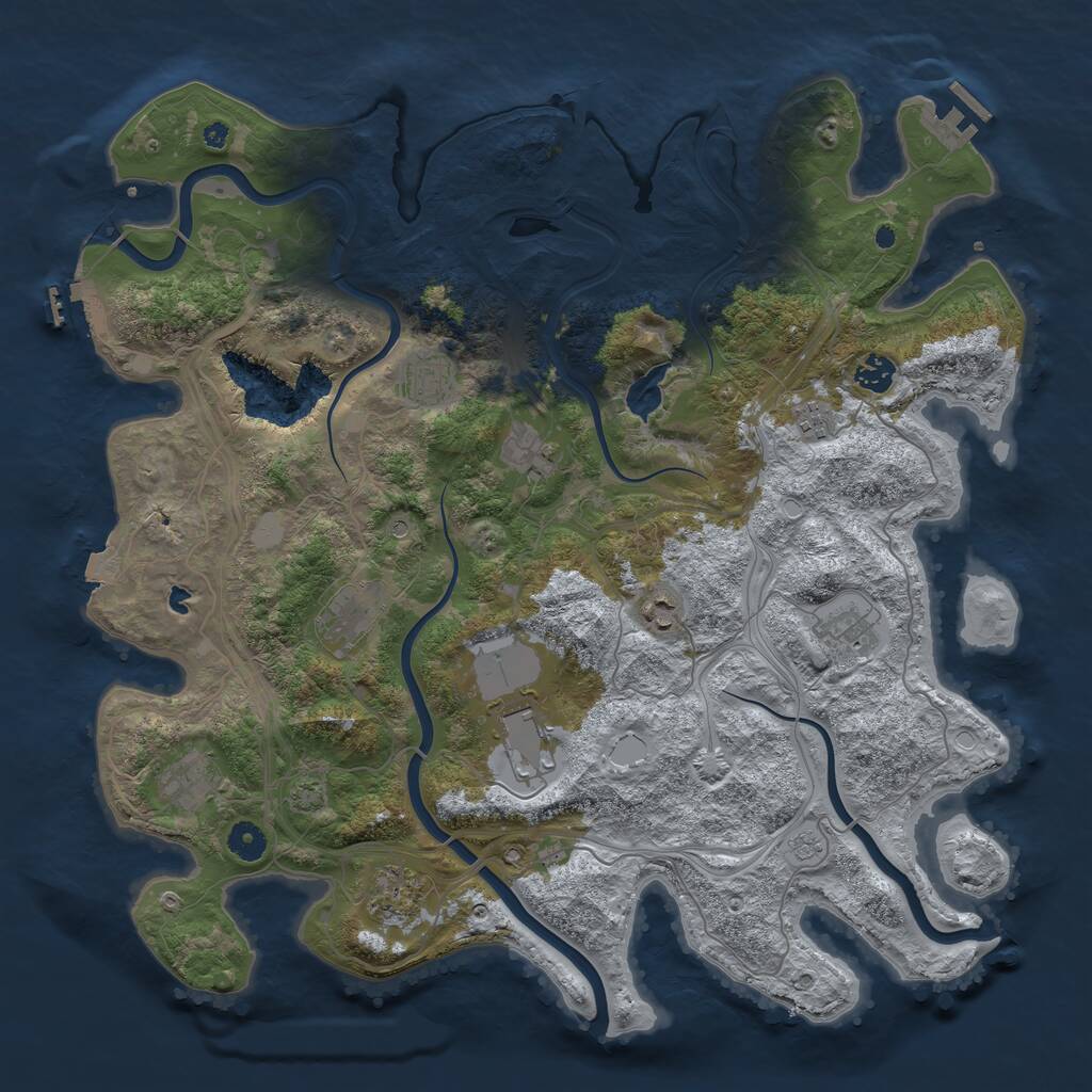 Rust Map: Procedural Map, Size: 4300, Seed: 126025554, 16 Monuments